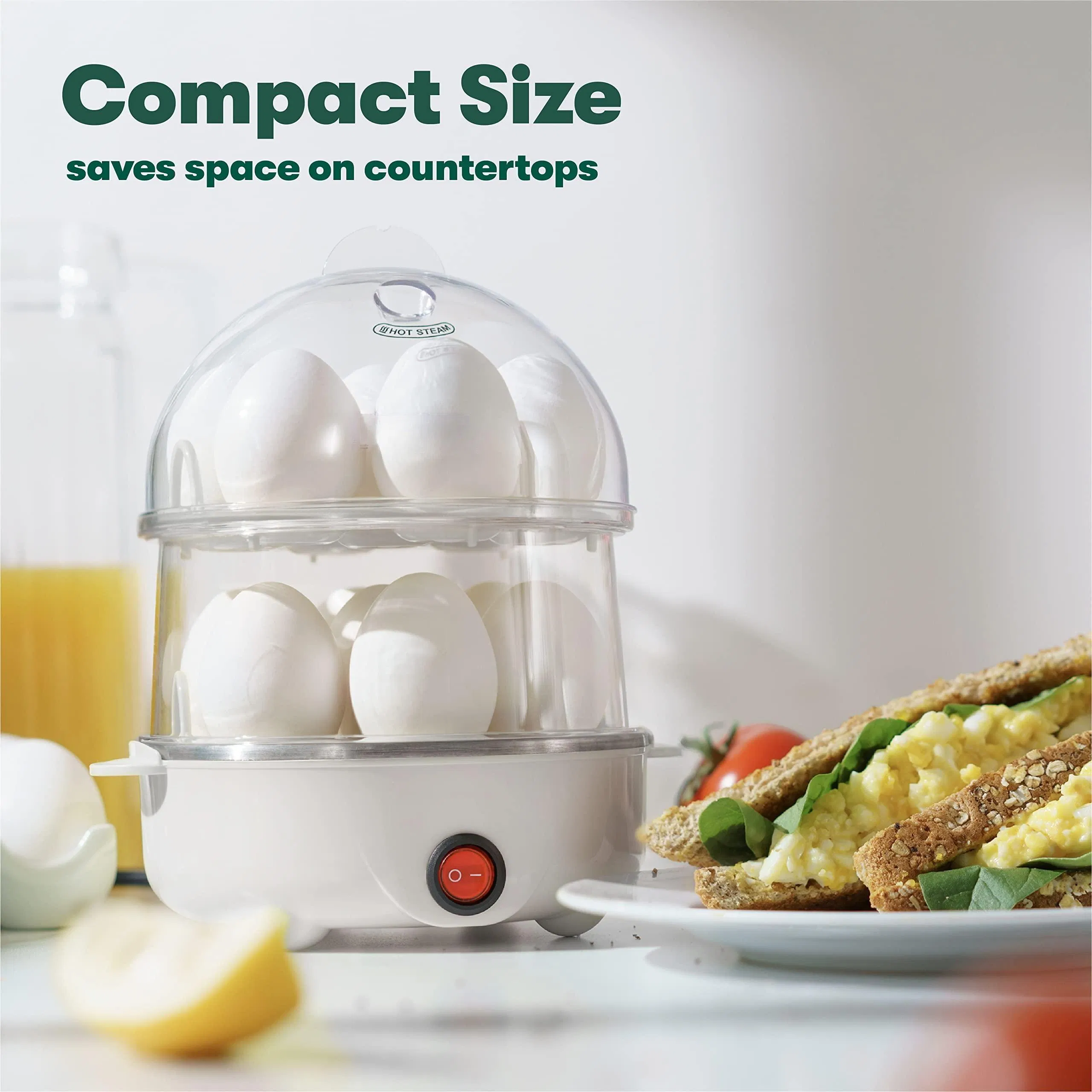 Double Stack Auto Shut off Rapid Electric Egg Cooker Poacher Boiler