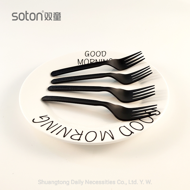 Biodegradable Cpla Fork Eco-Friendly Dinnerware Black Fork