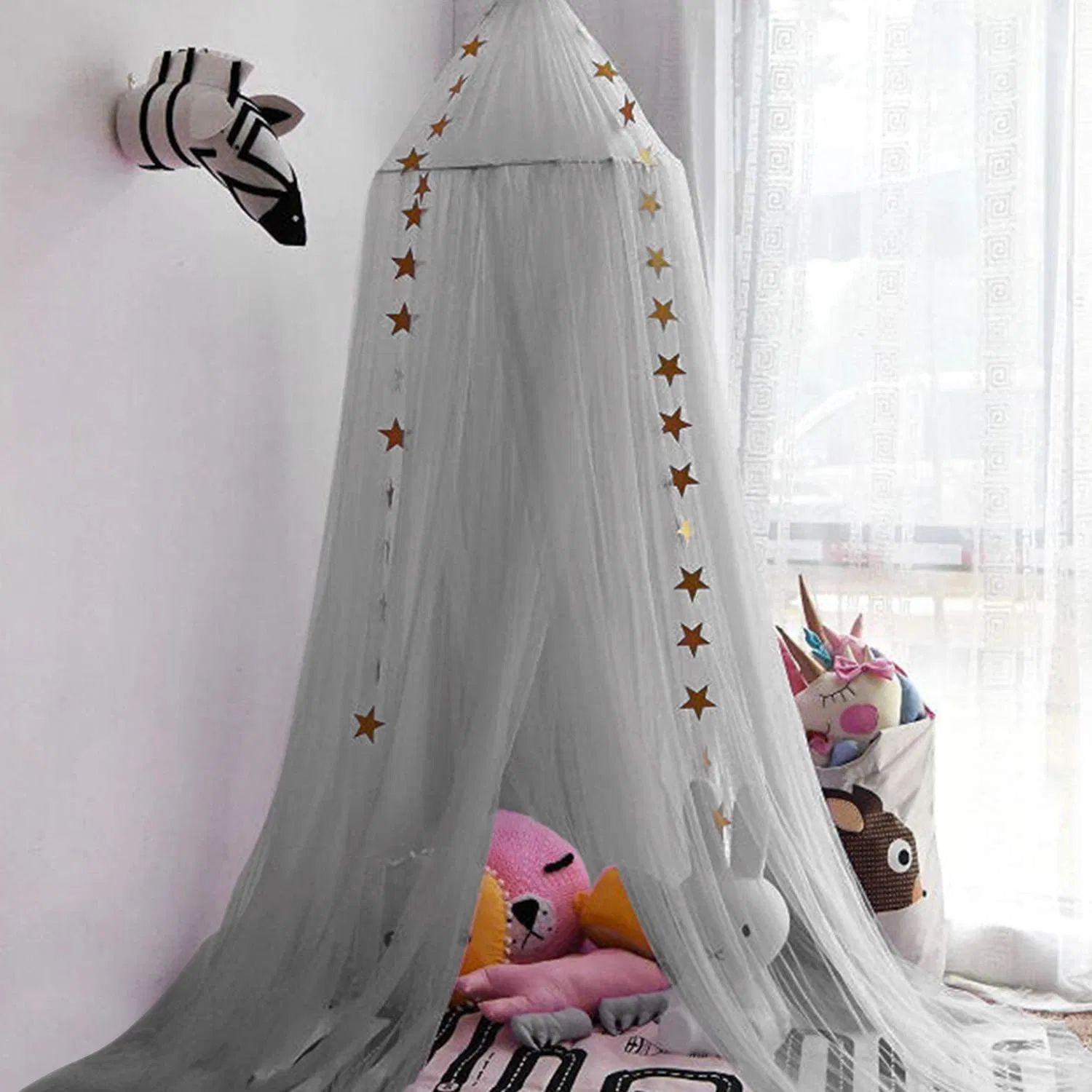 Bed Canopy for Kids Room Decor Round Lace Mosquito Net