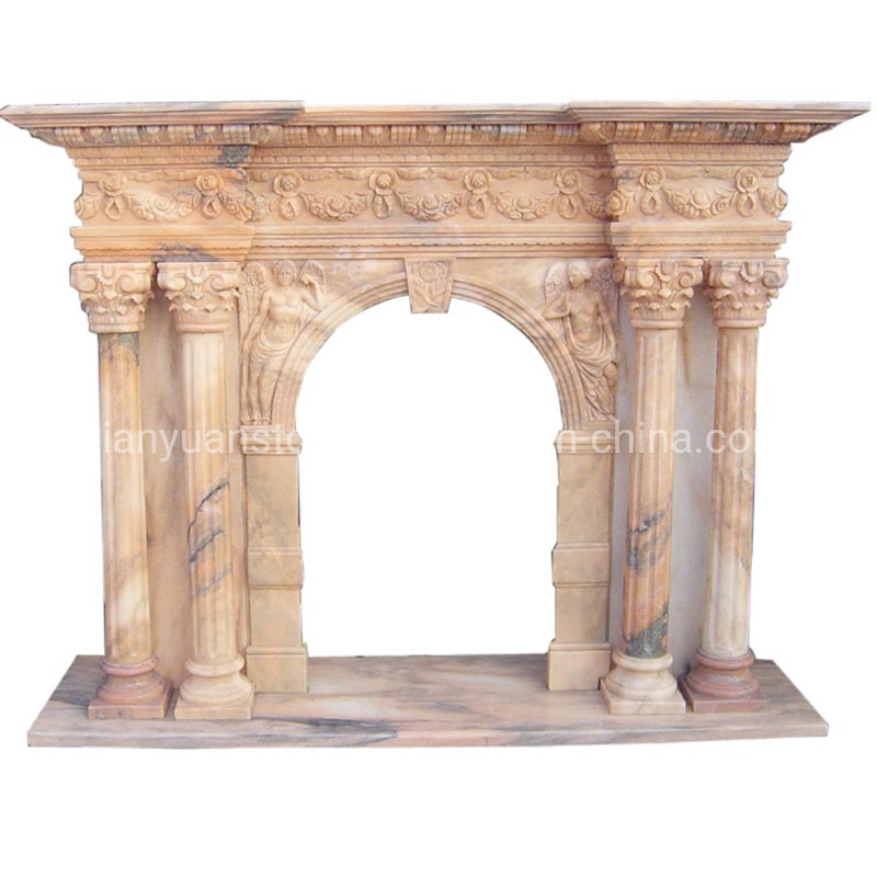 White Stone Sculpture Women Statues Marble Fireplace Mantel