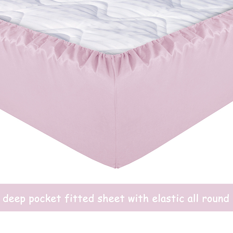 Plain Weave Polyester 4PC Bedding Sheets Set Bedsheets Sets King Size Printed Microfiber Bedding Set