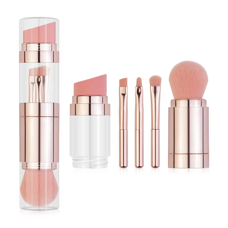 Wholesale 5 in 1 Rose Gold Platingtravelportable Make up Holder Makeup Brush Set