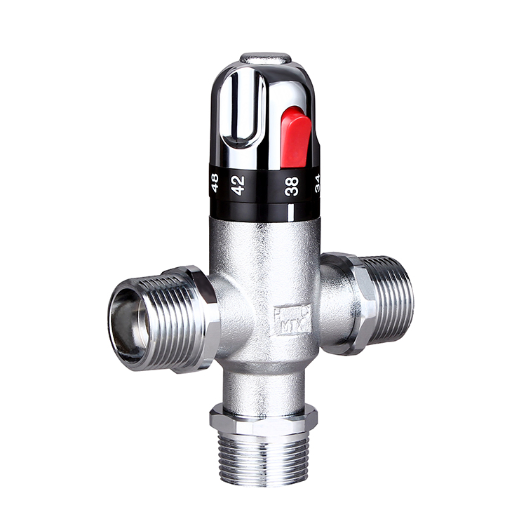 Sanipro G1 Thermostatic Valves Electroplated Copper Mixing Control Valve for Solar Heating System Water Pipe Bathroom Kitchen