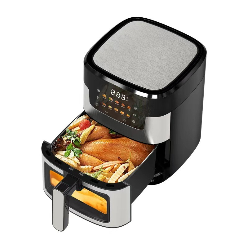 5L Stainless Steel Oil Free Air Fryer Digital Control with Visible Window