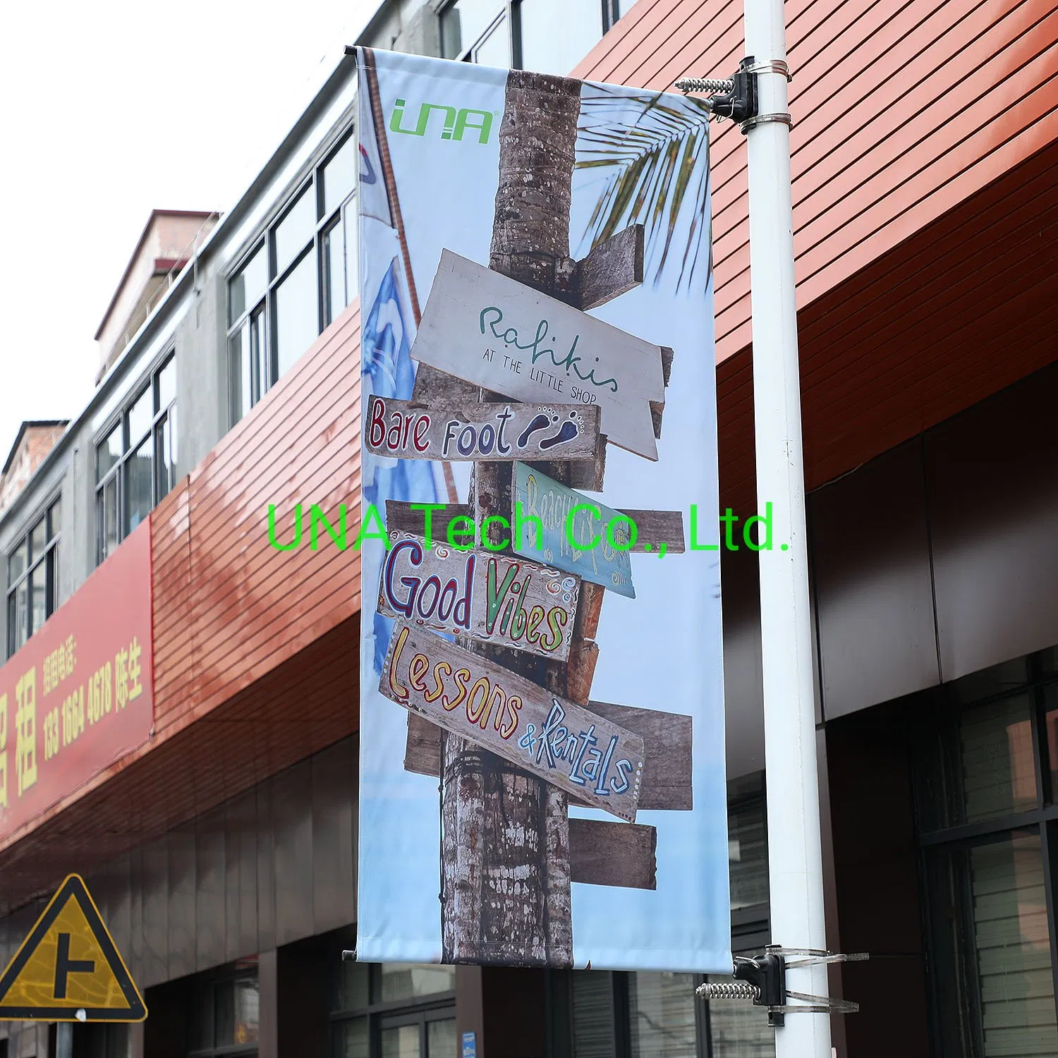 Single Side Stable Quality Outdoor Lamp Pole Advertising Sign Poster Banner Holder