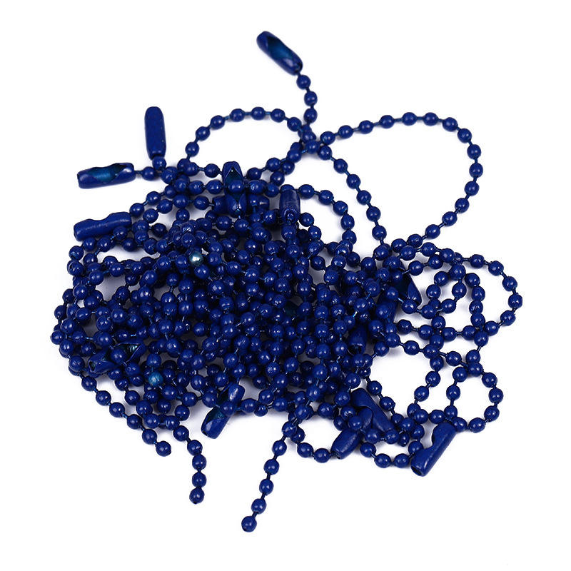 Custom Length DIY Metal Ball Colored Bead Chain for Garment Tag