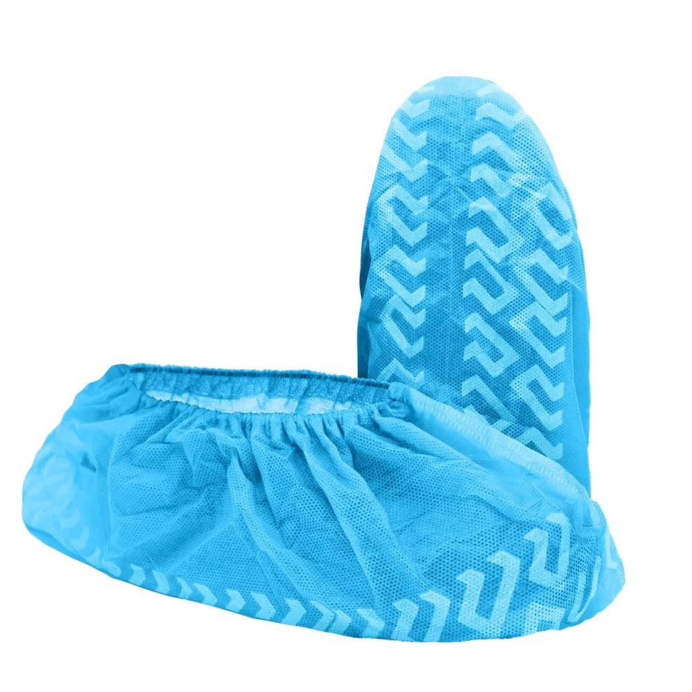 PP35GSM Disposable Non Woven Anti Slip/ Skid Blue Shoe Cover 17*40cm