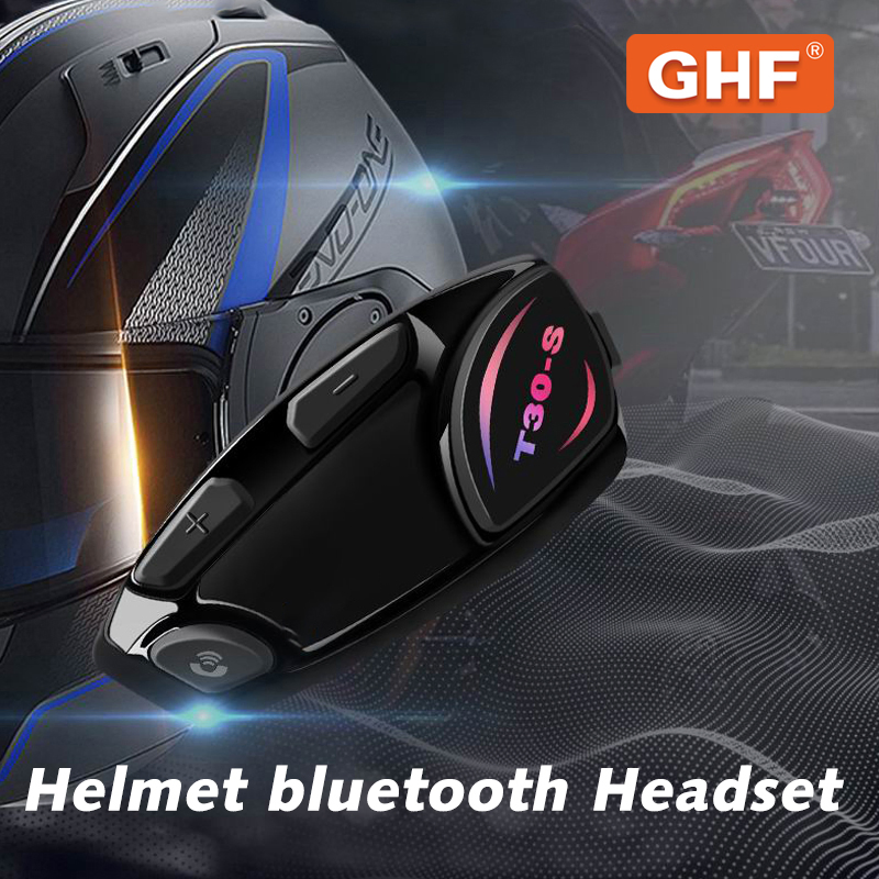 Motorcycle Headset 1 Riders Helmet Intercom Headset with CVC Noise Cancellation Stereo Music Ipx6 Waterproof for Full Face Helmet