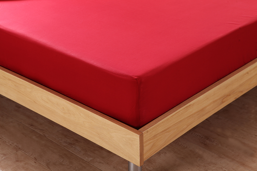 300tc Red Color 100% Bamboo Sateen Bedding Set