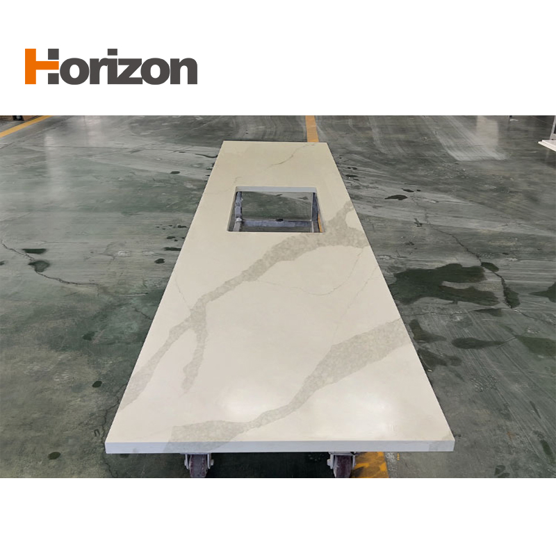 2025 Horizon Grey Base Calacatta Quartz Stone Slab