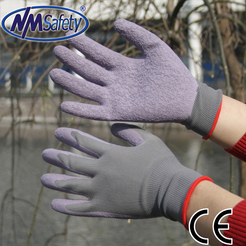 Nmsafety 13G Polyester Liner Latex Coating Work Glove
