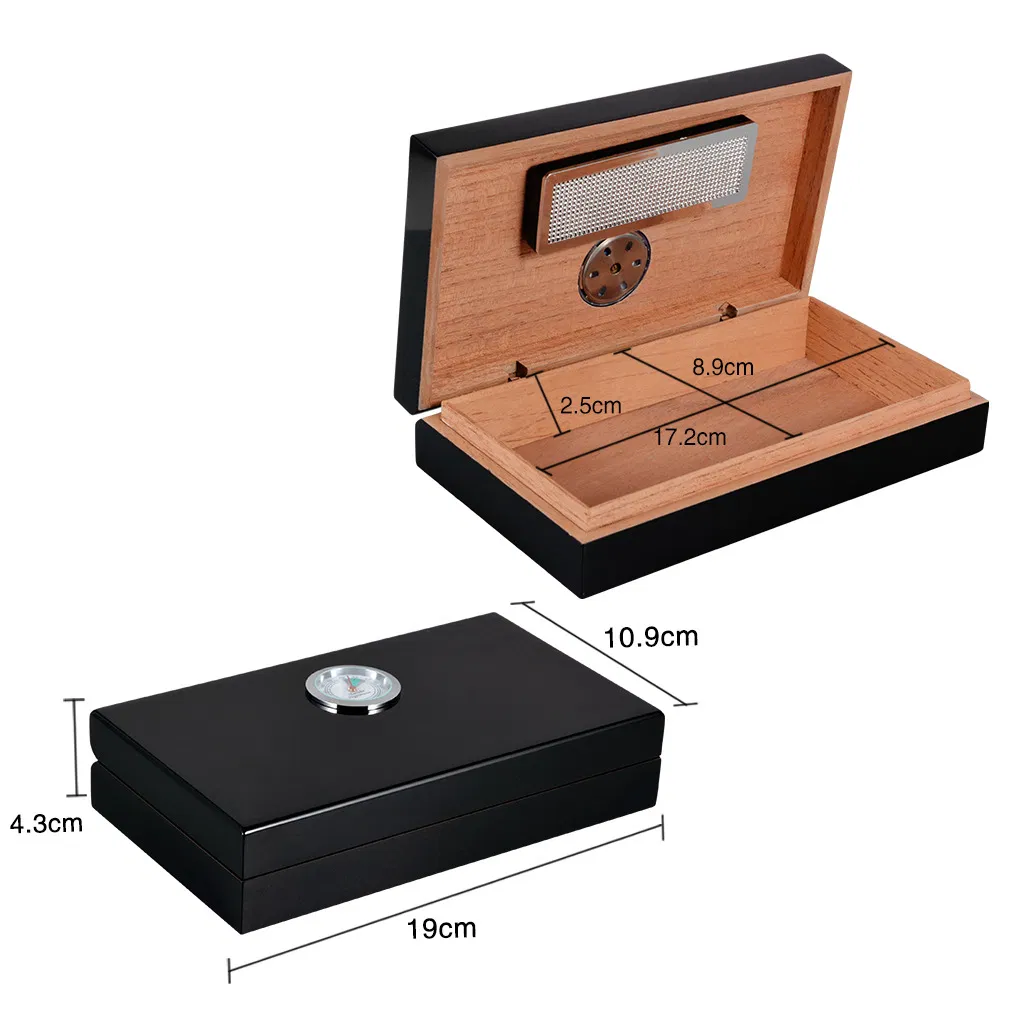 High Glossy Piano Painting Cedar Wooden Cigar Humidors