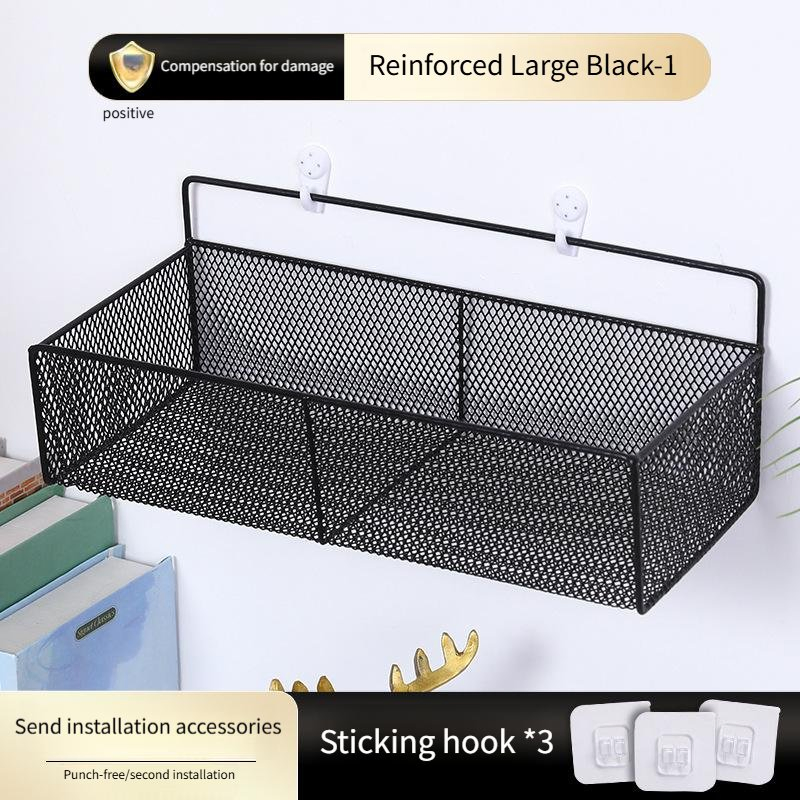 No-Punch Wall Shelf for Bathroom and Kitchen Hanging Basket Storage
