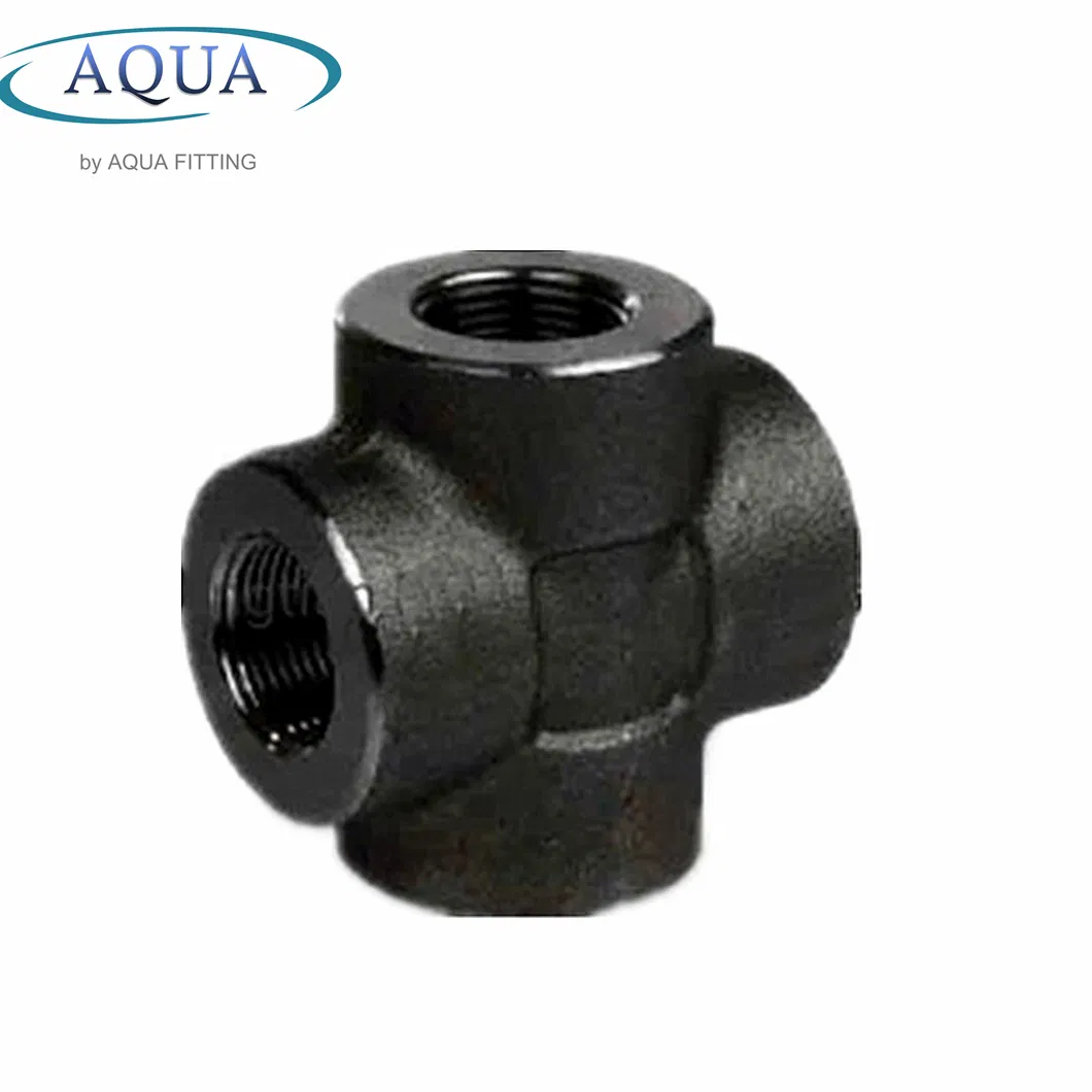 A105 A234 Carbon Steel Forged Pipe Fitting Enequal Cross / Reducing Thread Cross