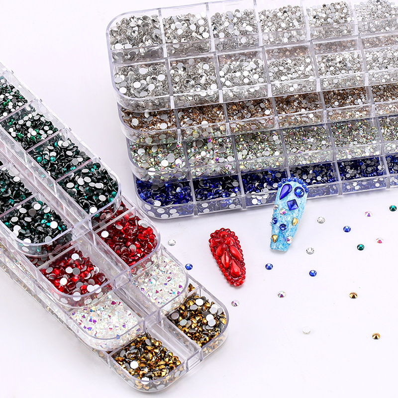 3600PCS Nail Decoration Rhinestones DIY Diamond Accessories Nail Box Art