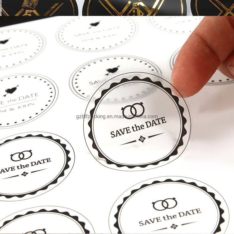 Clear Sheet Vinyl Stickers with Gold Hot Stamping