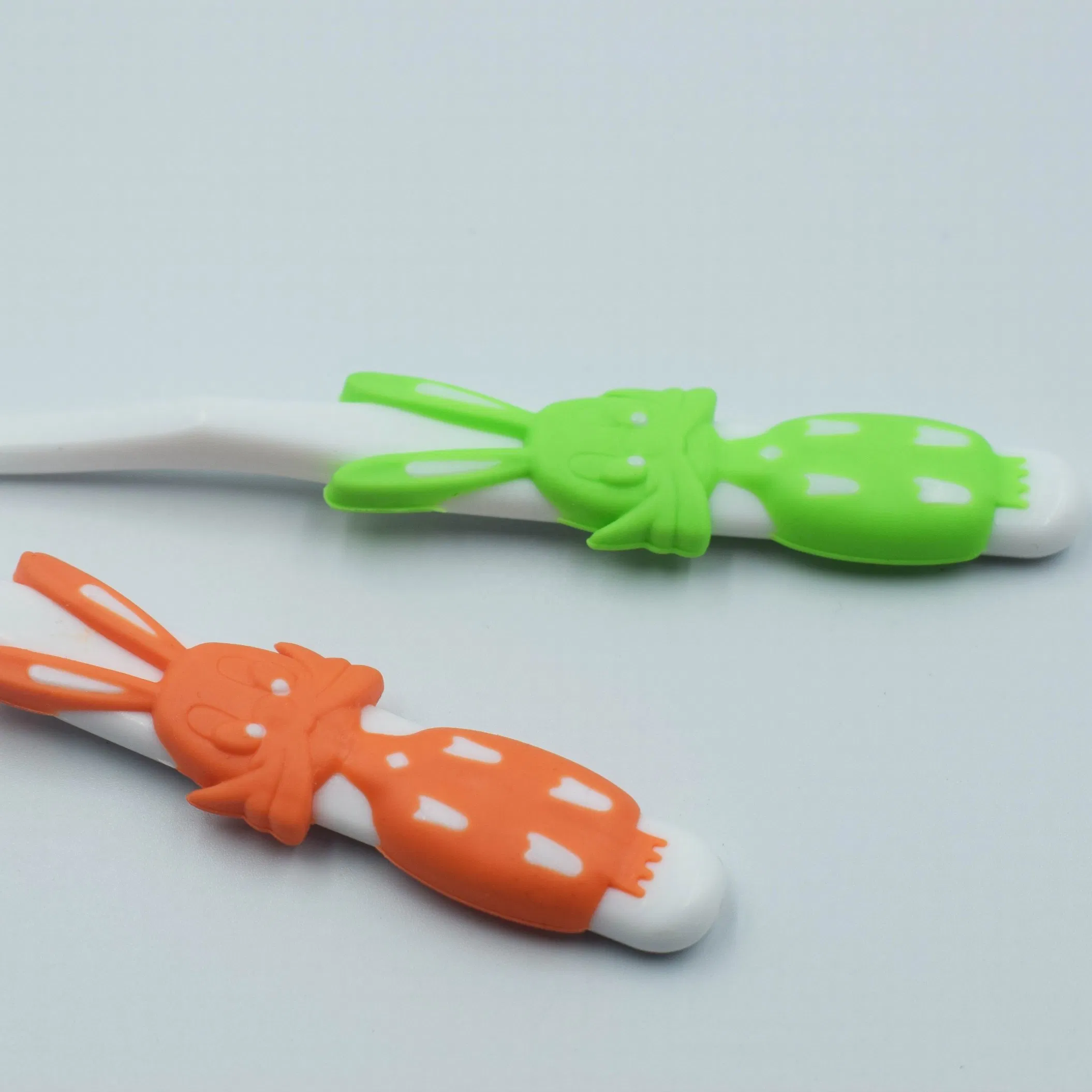 Wholesale Soft Bristles Kids Plastic Toothbrush with Cartoon Rabbit Handle for Home Use