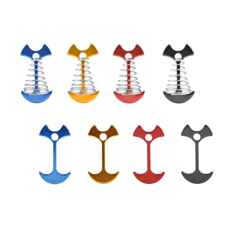 Factory Camping Tent Ground Pegs Camping Plywood Ground Pegs Outdoor Canopy Wind Rope Buckles Spring Fishbone Pegs