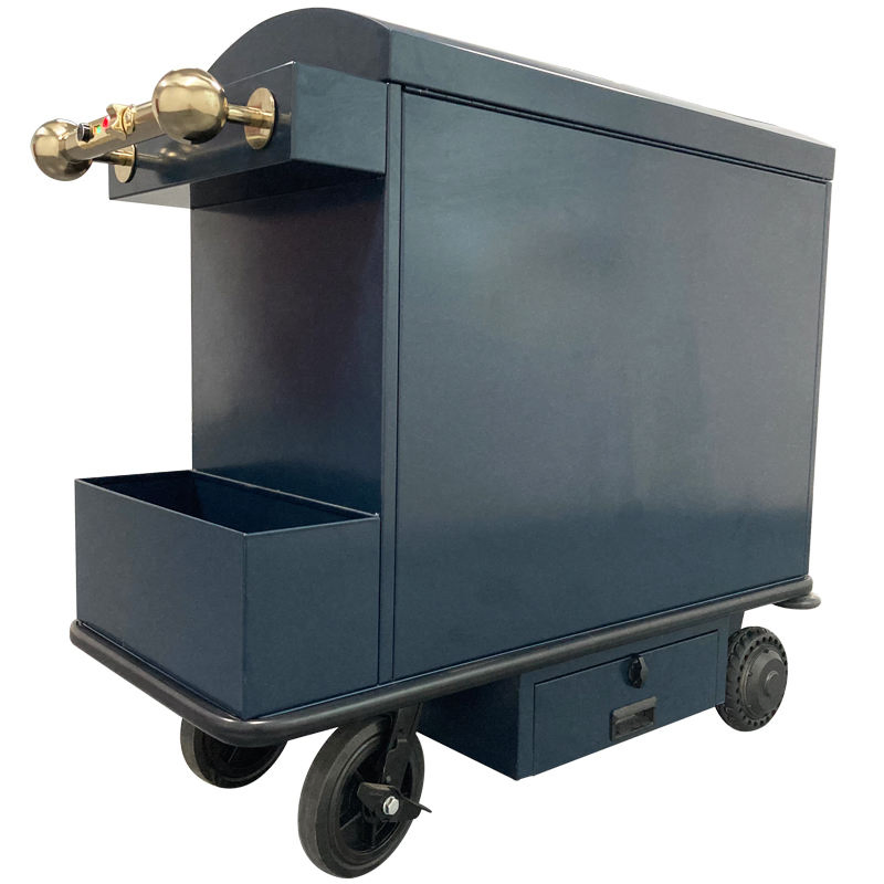 Heavy-Duty Electric Metal Trolley for Hotel Waste Management Durable Steel Construction Hotel Amenities