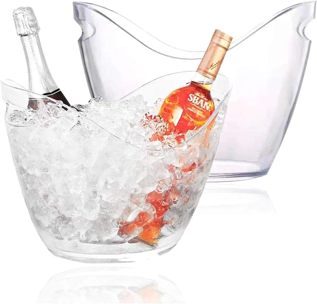 High Quality Acrylic Large Capacity Beverage Tub Oval Storage Bucket