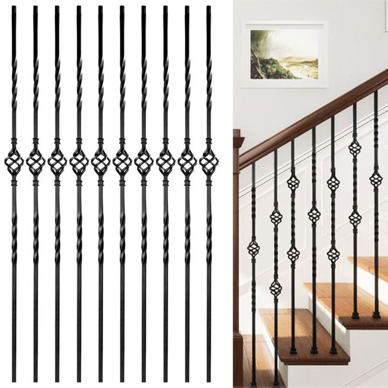 Wrought Iron Stair Spindle Railing Pillars Vintage Design Interior Decoration