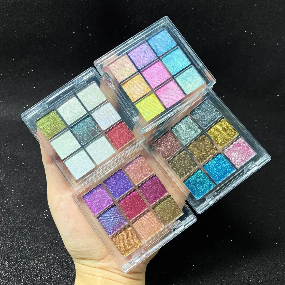 9-Color Private Label Cosmetics Eyeshadow Palette High Pigment Waterproof Glitter Finish Chameleon Duochrome Eyeshadow Powder