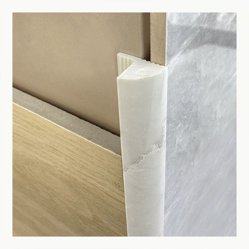 Modern Style Decorative Plastic Tile Edge Trim Round Corner Shape Stone PVC Ceramic Tile Trim for Edge Trimming Decoration