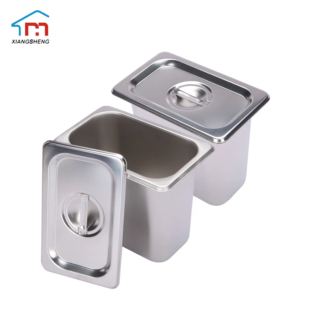 Xiangsheng 1/4 Stainless Steel Gn Pan Ice Cream Gelato Pan for Restaurant