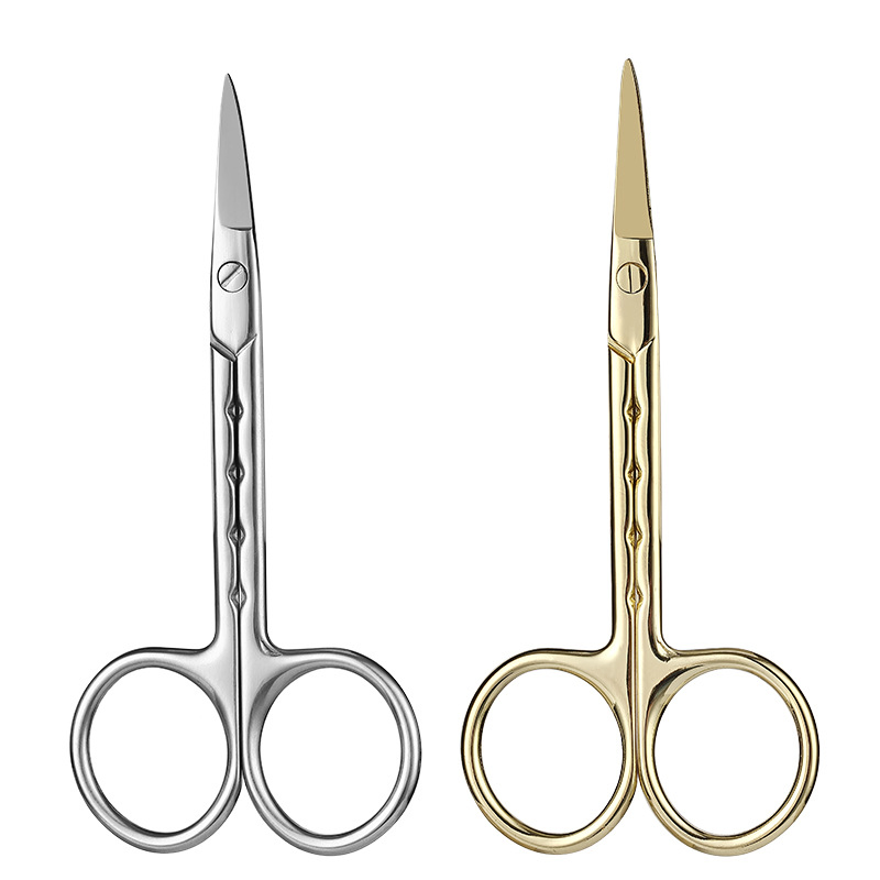 Colorful Coated with Glitter Stainless Steel Eyebrow Facial Eyebrow Eyelash Hair Beauty Scissors