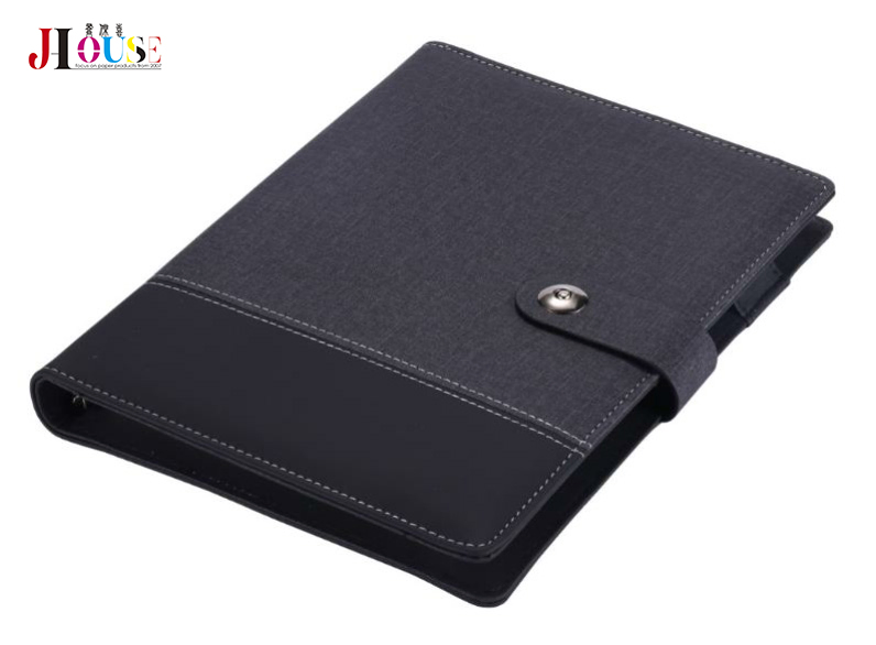 Smart Charging Notebook with Magnetic Lock 8000mAh/10000mAh Battery and PU Hard Cover Stationery Set