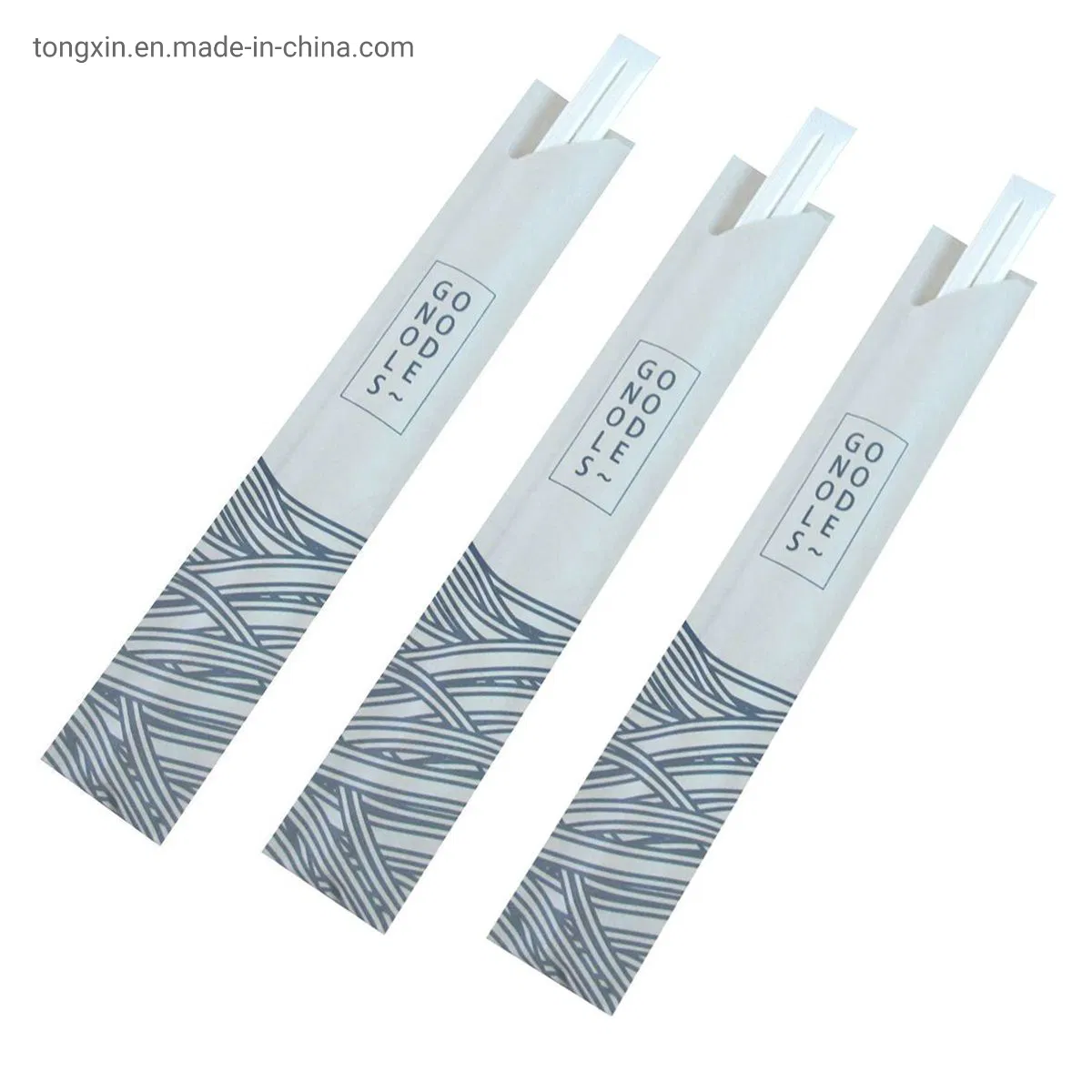 Eco-Health Disposable Bamboo Tensoge Chopsticks with Semi Paper Sleeve