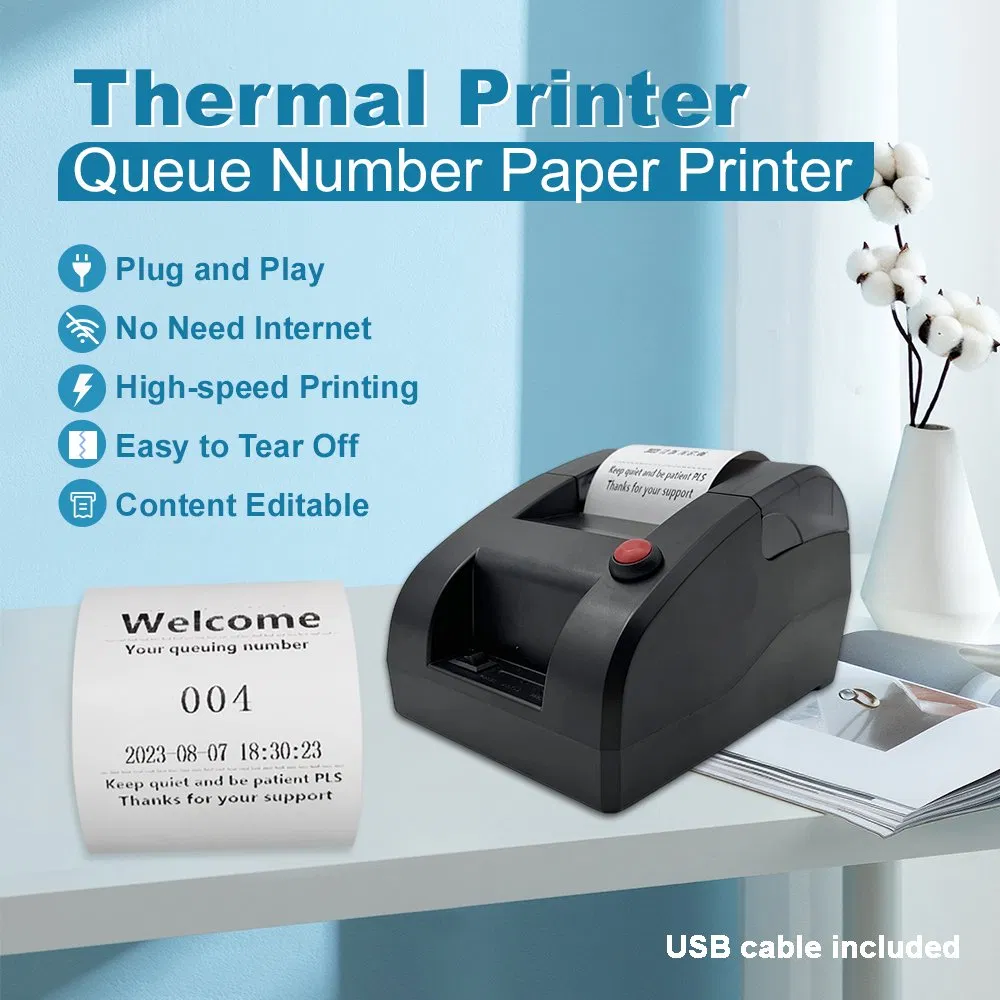 New Arrival Thermal Printer with PC Editable Text for Wireless Queue Call System