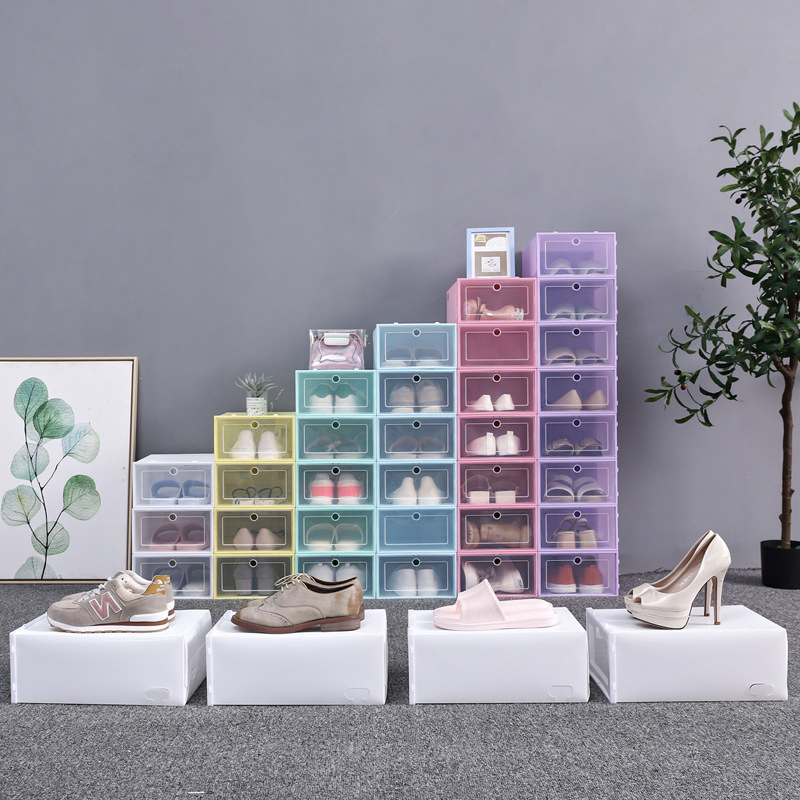 Shoe Storage Box Clear Plastic Rack Transparent Container Drawer Cabinet