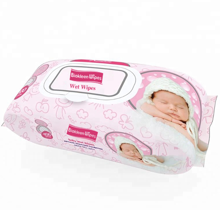 Biokleen 120 Count OEM Unscented Viscose Eco-Friendly Hypoallergenic and Unscented Cleansing & Moisturizing Baby Wet Wipes
