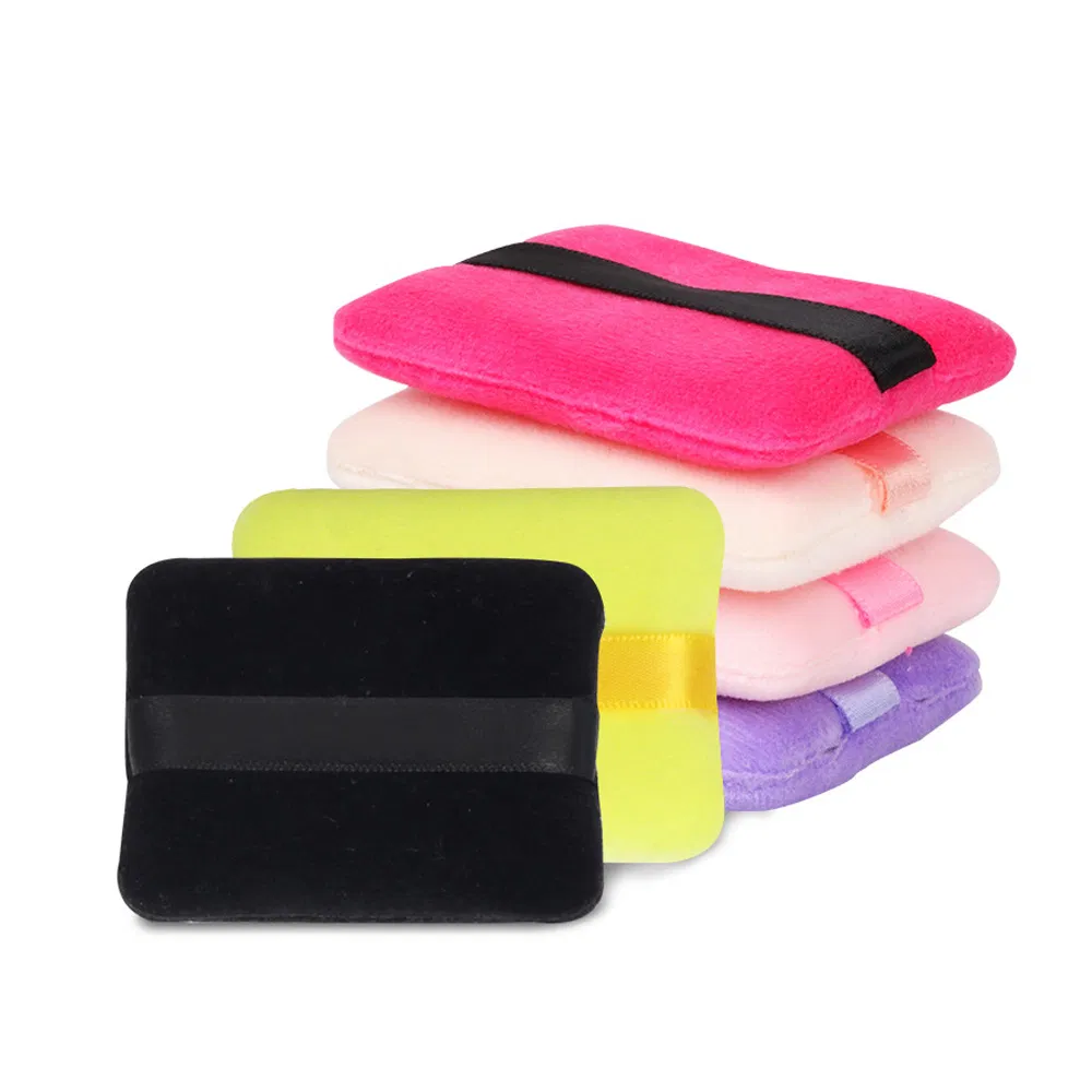 Face Sponge Body Square Cosmetic Pads Facial Makeup Powder Puff with Plastic Mirror Box