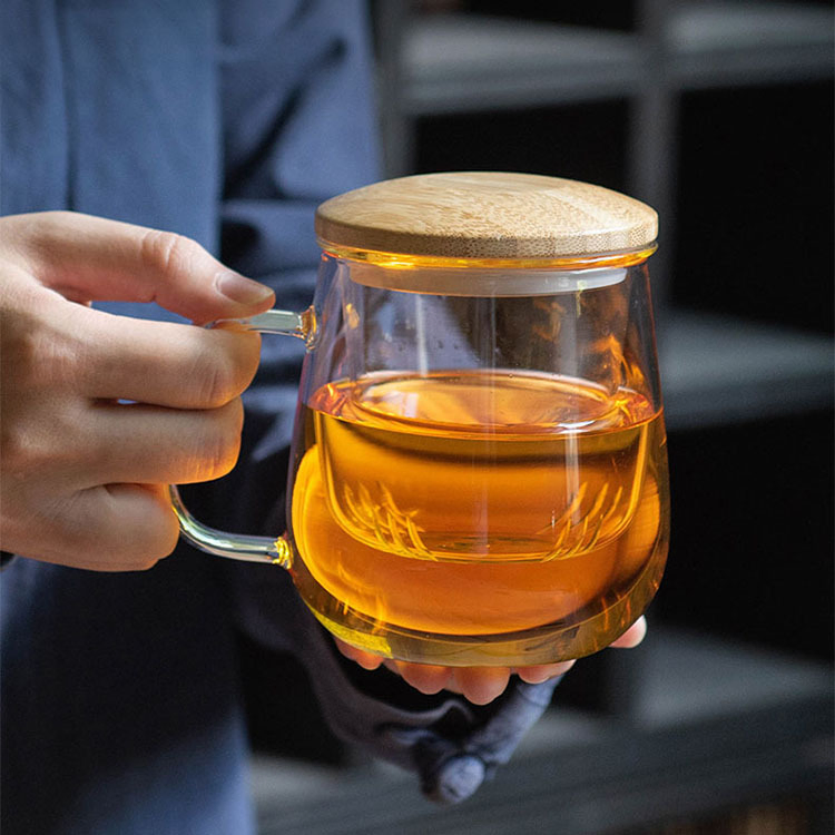 470ml Tea and Water Separation Tea Ceremony Three-Piece Set Large Capacity Teacup