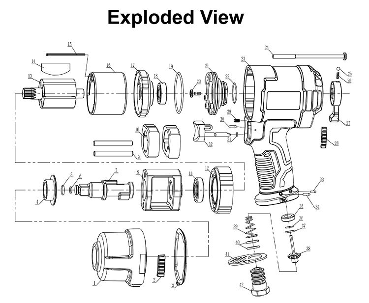 Пневматический гайковерт Puffer 1/2" 1300FT-Lbs