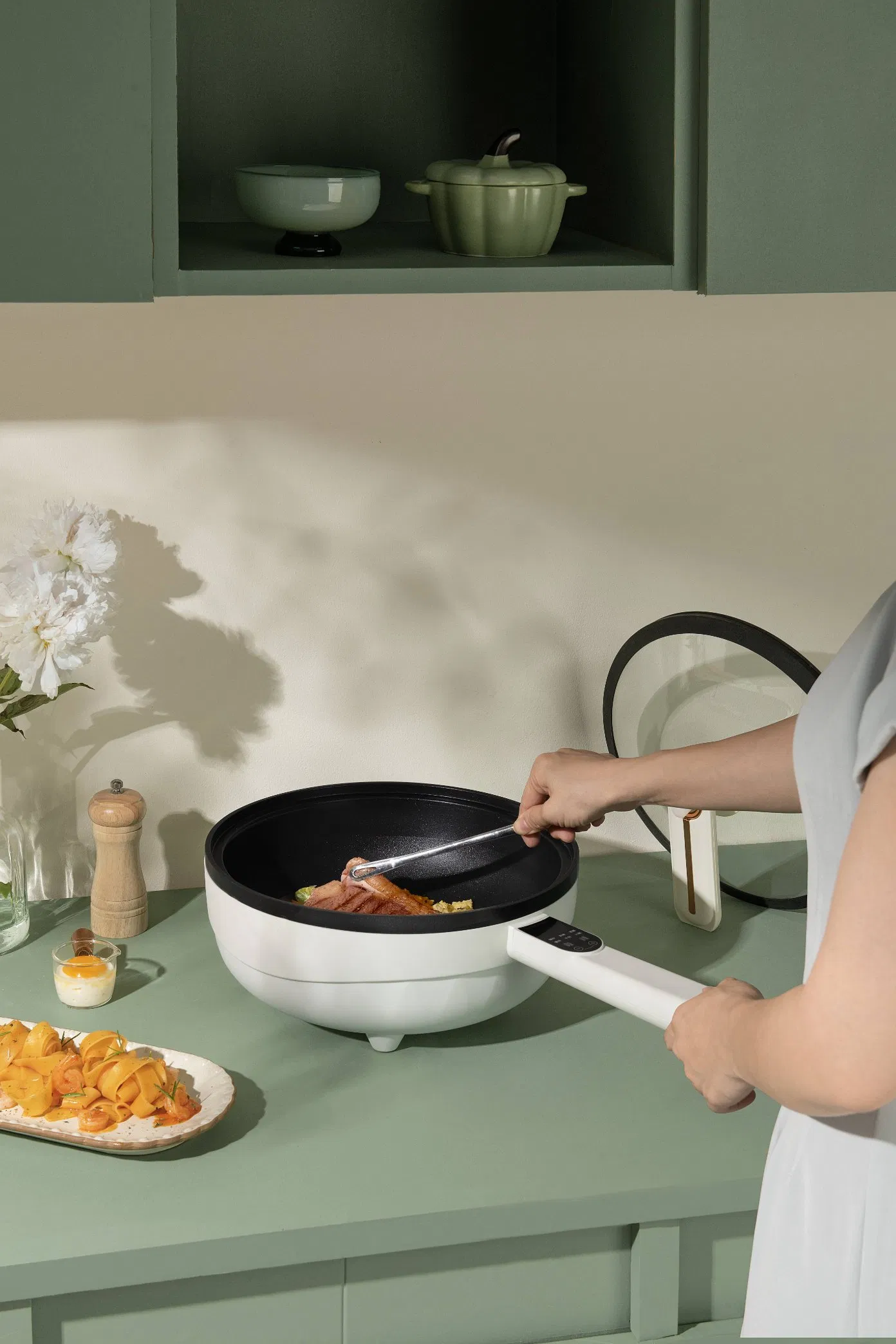 Dormitory Mini Electric Nonstick Pan Multi Cooker 5L Pots Cooking Set