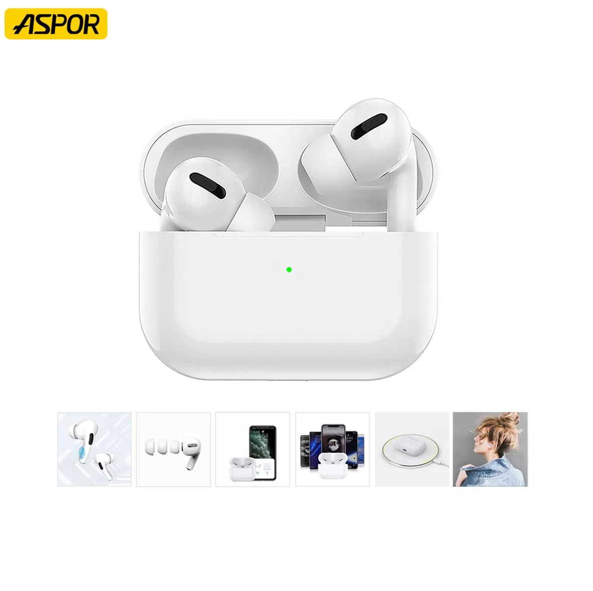 High Quality V5.1 Bluetooth Earphone with Anc Function Headset with Support Wireless Charging in-Ear Headphone