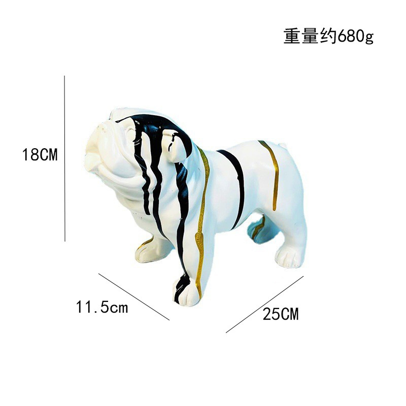 Colorful Bulldog Sculpture for Standing Figurines Art Ornament Wbb27618
