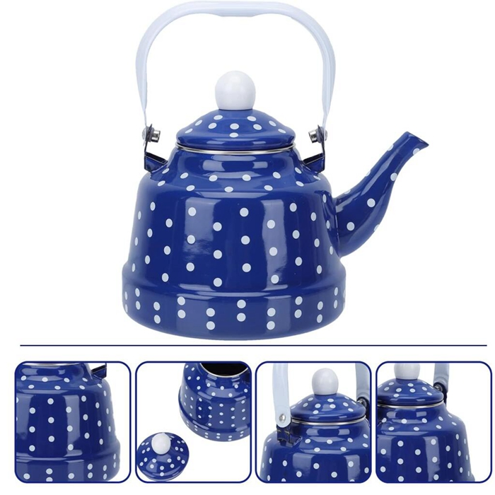 Enamel Teakettle with Handle for Stovetop Outdoor Kitchen Home Coffee
