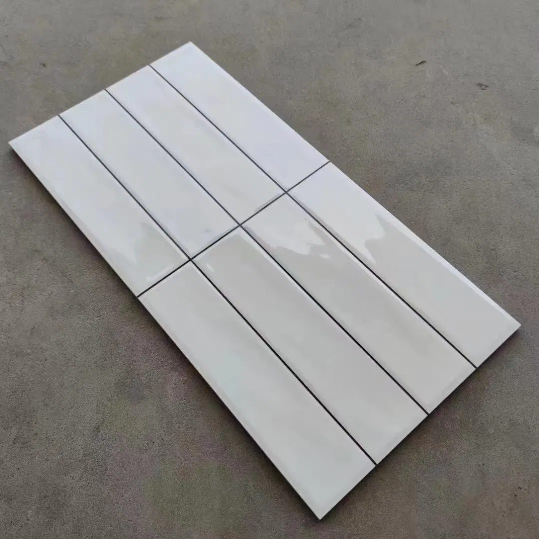White Small Square Ceramic Wall Tiles, Small-Sized Interior Wall Tiles