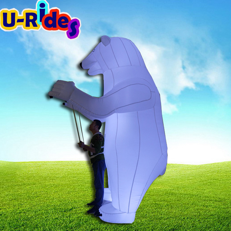 Inflatable Polar bear advertising walking cartoon with LED lights