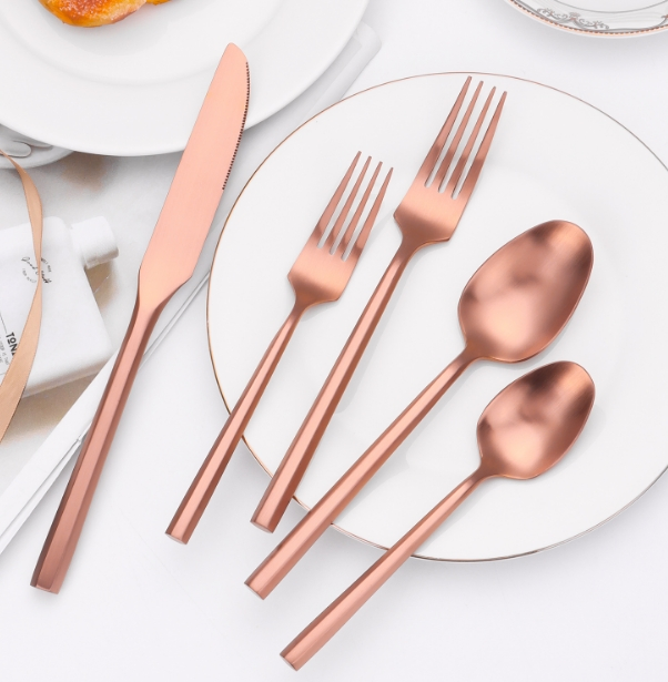 Paibee Stainless Steel Cutlery PVD Titanium Restaurant Wedding Luxury Flatware for Commerical