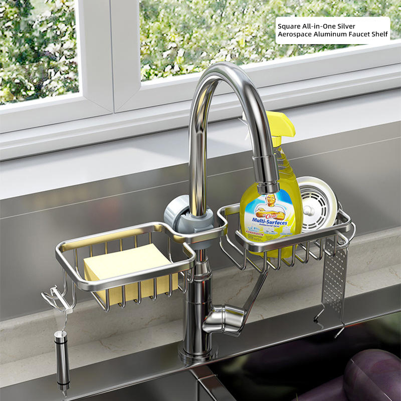 Stainless Metal Kitchen Sink Organizer Sponge Holder