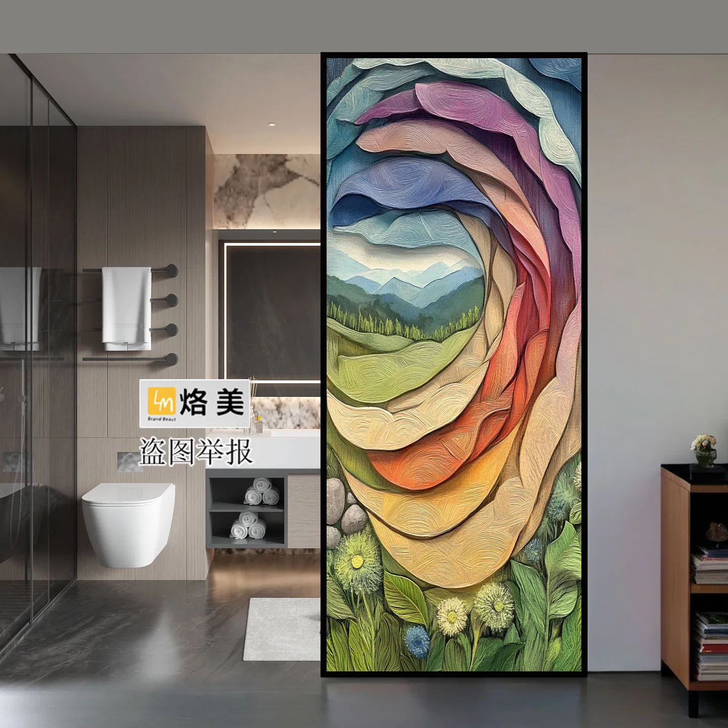 Original Art Glassliving Room Partition Screenentryway of The Residenceamerican Style