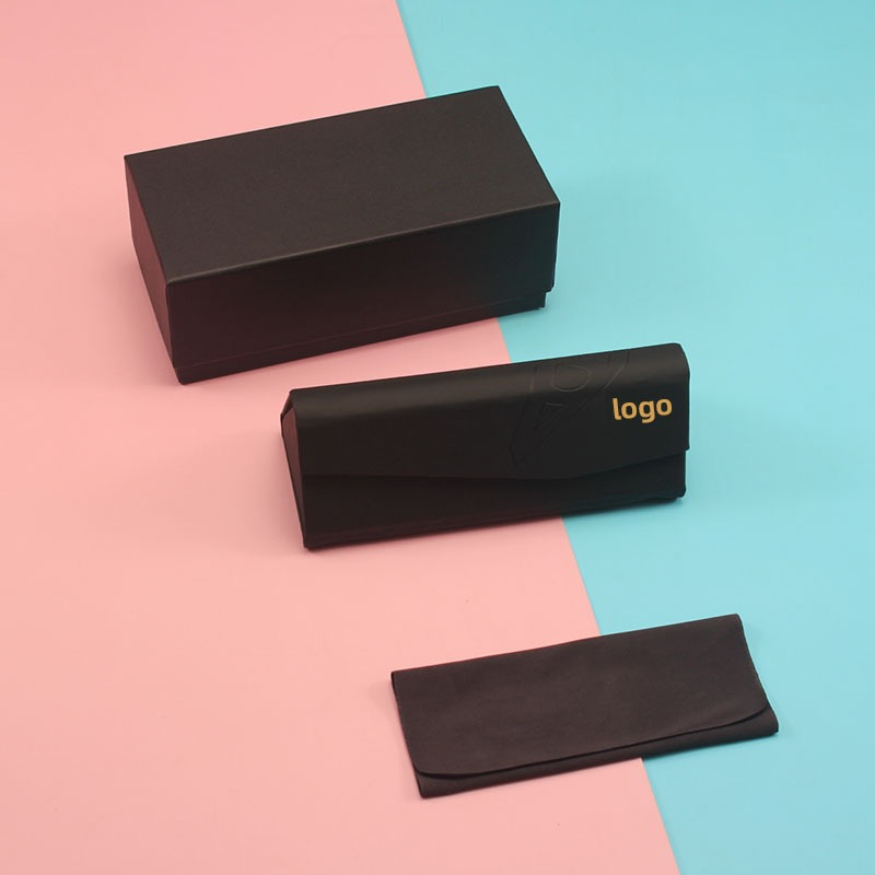 Factory Direct Selling Sewing PU Leather Metal Hard Glasses Case for Sunglasses