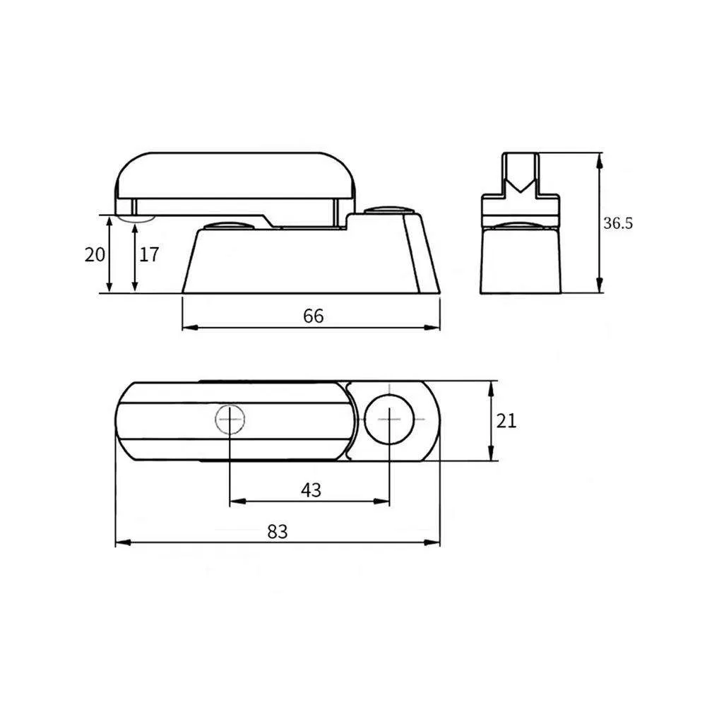 Aluminium Alloy T-Lock Steel Flat Open Replacement Security UPVC Window Sash Lock