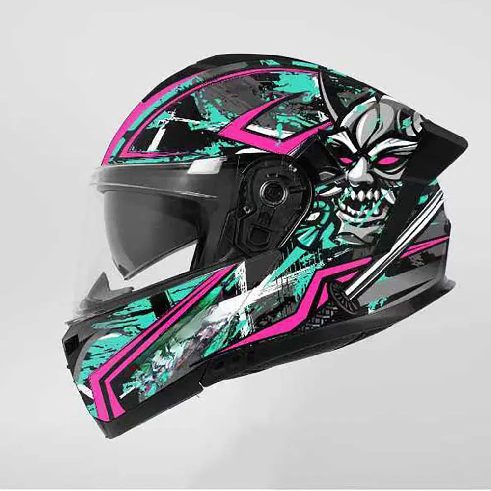 Мотошлем модульный с двойным козырьком, сертификат DOT