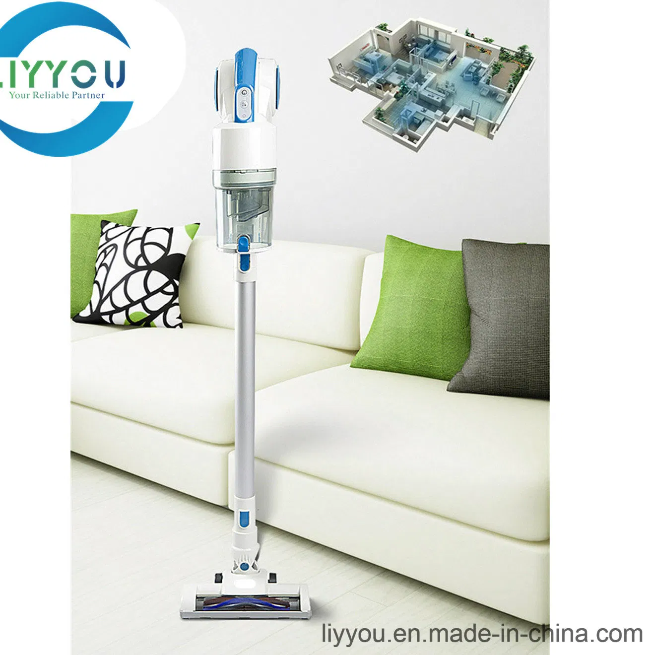 Ly1602 Cordless Hand Held Stick Cleaning Machine Home Use Car Wash Vacuum Cleaner